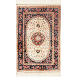 Tappeto Originale Ghom Seta Persia 80x122 Avori