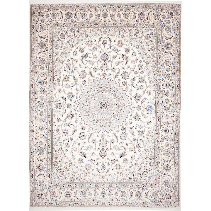 Hand Made Rug Nain 9la Persia 294x400 Ivory Blu