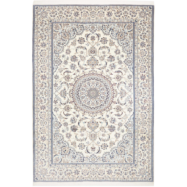 Hand Made Rug Nain 9la Persia 194x297 Ivory Blu