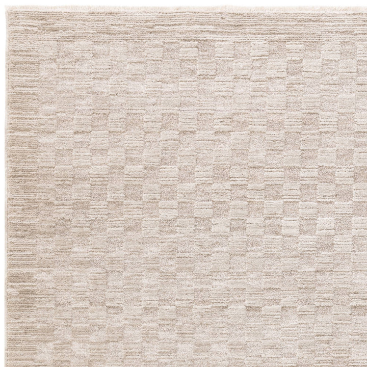 Tappeto Laurent geometrico beige sabbia e avorio