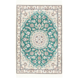 Hand Made Rug Nain 9la Persia 80x122 Petrol Gre