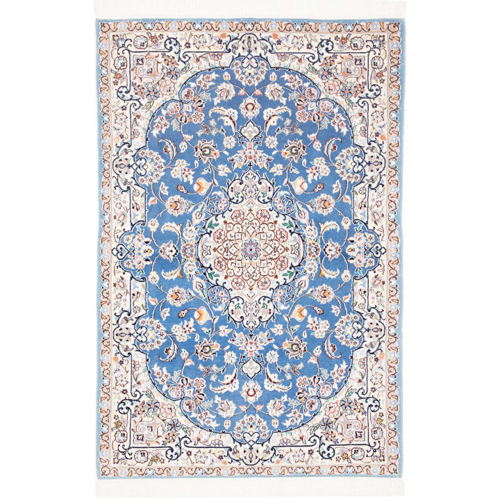 Hand Made Rug Nain 9la Persia 104x156 Light Blu