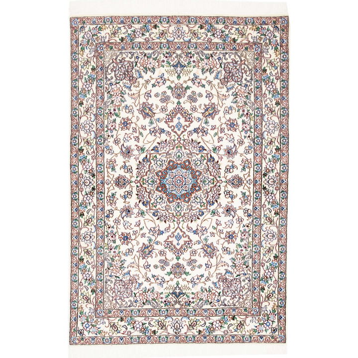 Hand Made Rug Nain 9la Persia 107x156 Ivory Blu
