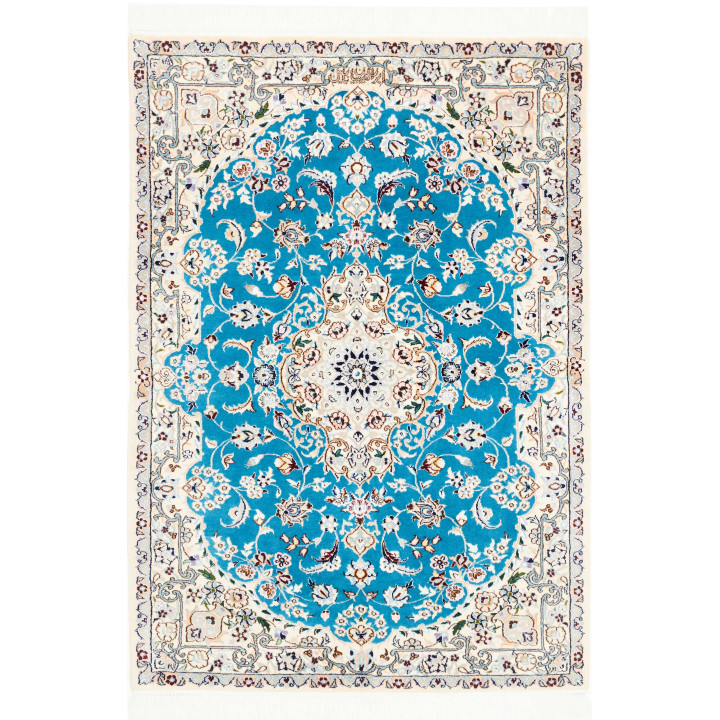 Hand Made Rug Nain 6la Persia 83x121 Light Blue