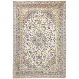 Hand Made Rug Kashan Persia 252x367 Ivory Blue