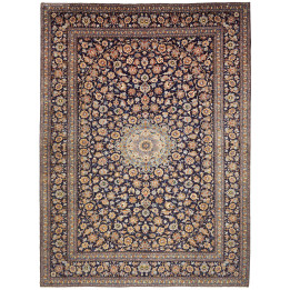 Tappeto Originale Kashan Persia 305x412 Blu Not