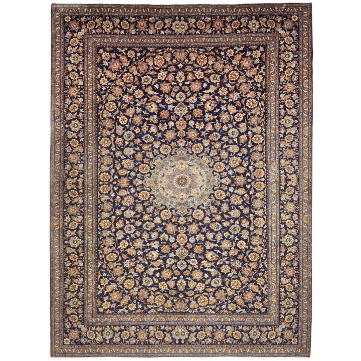 Tappeto Originale Kashan Persia 305x412 Blu Not