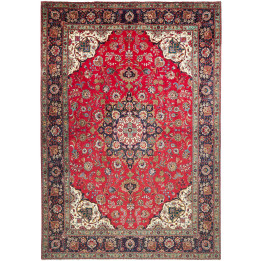 Hand Made Rug Tabriz Persia 250x362 Red Dark Bl