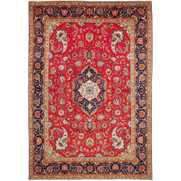 Hand Made Rug Tabriz Persia 248x360 Red Dark Bl