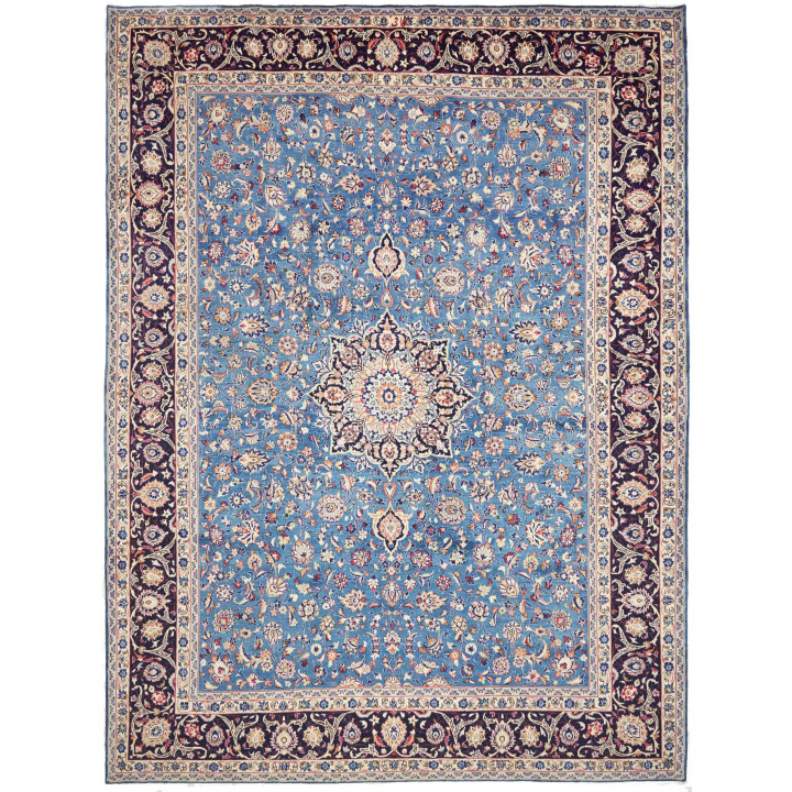Tappeto Originale Kashan Persia 296x395 Blu Avo