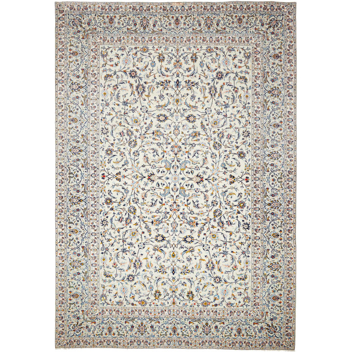 Hand Made Rug Kashan Persia 310x442 Ivory Blue
