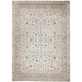 Hand Made Rug Kashan Persia 305x425 Ivory Dark
