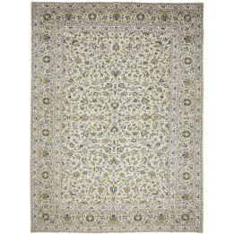 Hand Made Rug Kashan Persia 310x412 Light Green
