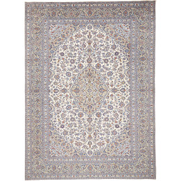 Hand Made Rug Kashan Persia 297x402 Ivory Blue
