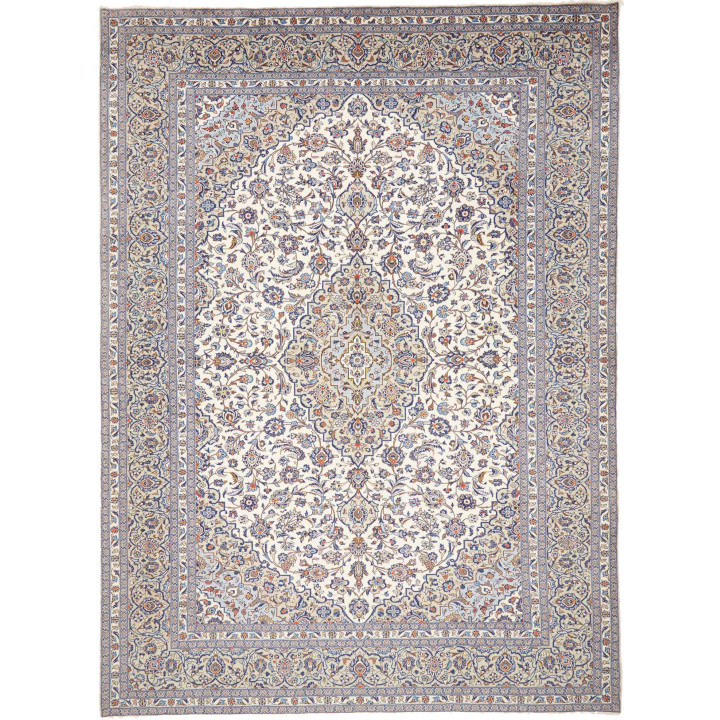 Hand Made Rug Kashan Persia 297x402 Ivory Blue