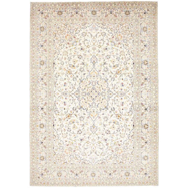 Hand Made Rug Kashan Persia 240x350 Ivory Blue