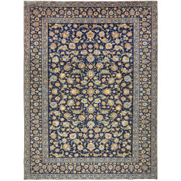 Tappeto Originale Kashan Persia 305x408 Blu Not