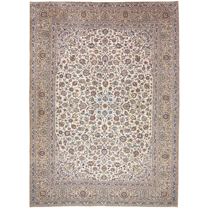 Hand Made Rug Kashan Persia 285x392 Ivory Blue