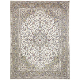 Hand Made Rug Kashan Persia 300x397 Ivory Taupe