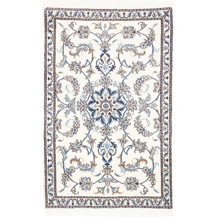 Hand Made Rug Nain Kashmar Persia 88x140 Ivory