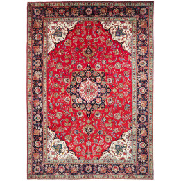 Hand Made Rug Tabriz Persia 254x365 Red Dark Bl
