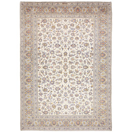 Hand Made Rug Kashan Persia 238x343 Ivory Midni