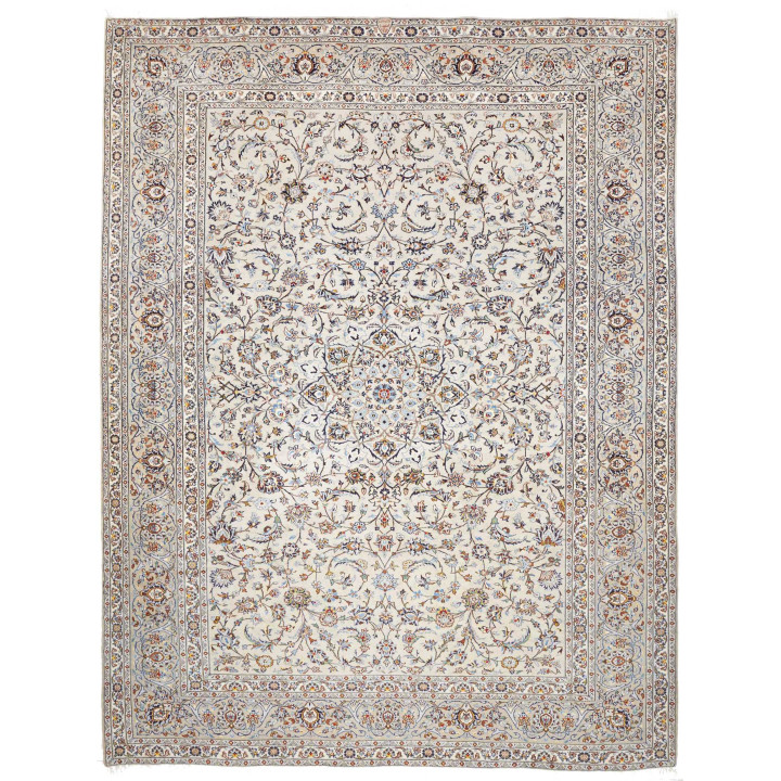 Hand Made Rug Kashan Persia 295x382 Ivory Blue