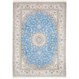 Hand Made Rug Nain 9la Persia 245x350 Light Blu