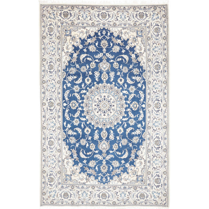 Hand Made Rug Nain Kashmar Persia 197x312 Blue