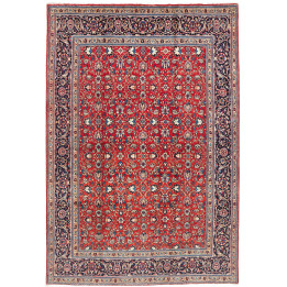 Hand Made Rug Moud Persia 200x296 Red Dark Blue