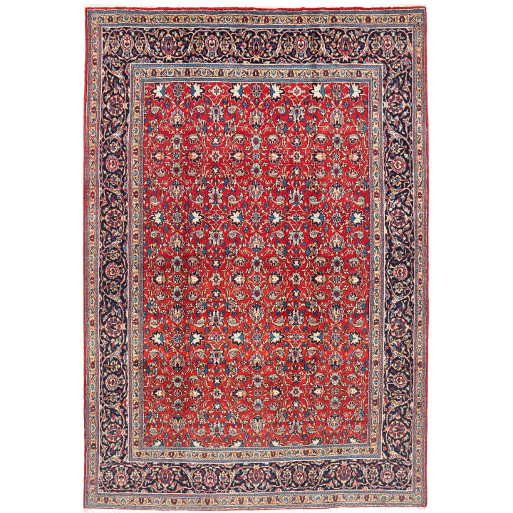 Hand Made Rug Moud Persia 200x296 Red Dark Blue
