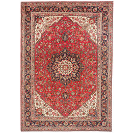 Hand Made Rug Tabriz Persia 207x293 Red Dark Bl