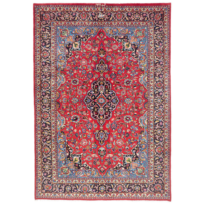 Hand Made Rug Mashad Persia 203x293 Red Dark Bl
