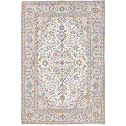 Hand Made Rug Kashan Persia 195x293 Ivory Cobal
