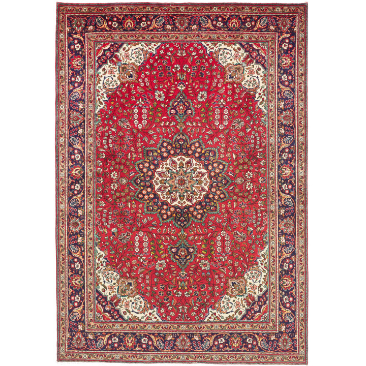 Hand Made Rug Tabriz Persia 230x330 Red Dark Bl