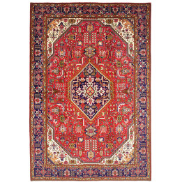 Hand Made Rug Tabriz Persia 202x300 Red Dark Bl