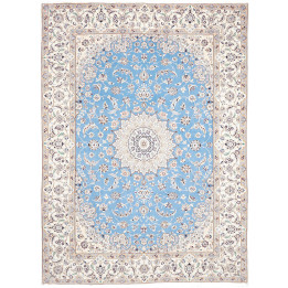 Hand Made Rug Nain 9la Persia 255x350 Light Blu