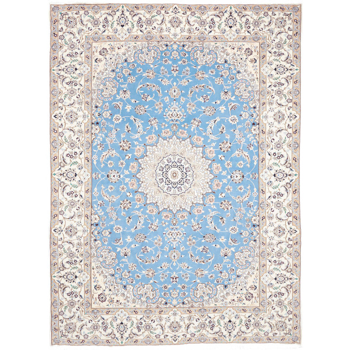 Hand Made Rug Nain 9la Persia 255x350 Light Blu