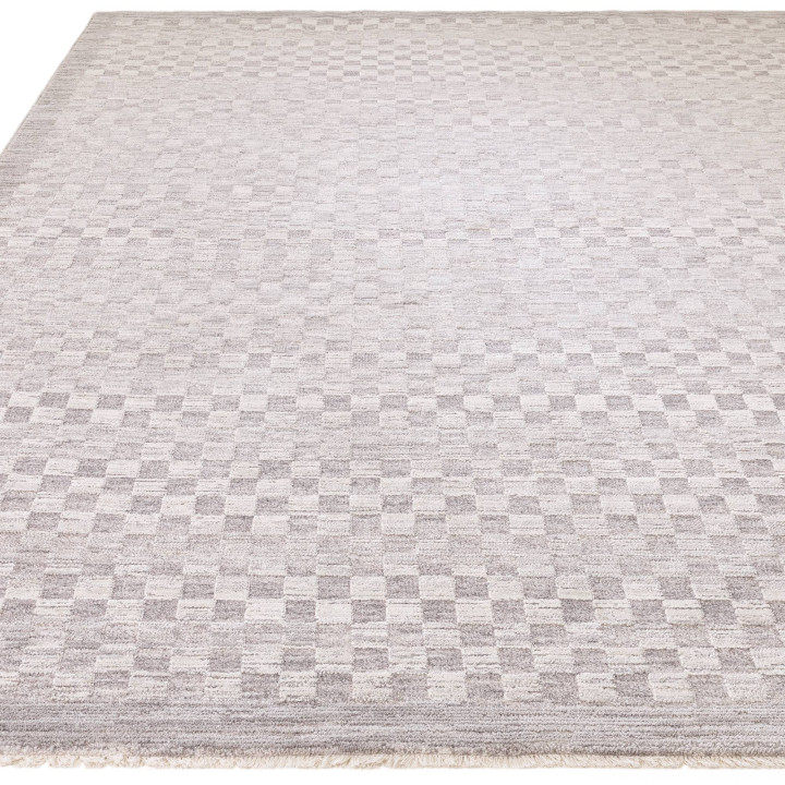 Tappeto Laurent geometrico grigio e argento 200x