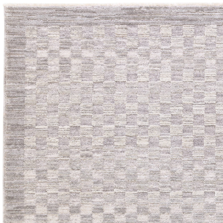 Tappeto Laurent geometrico grigio e argento 200x