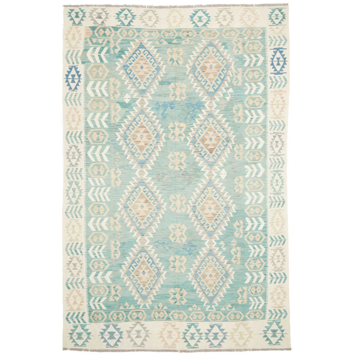 Hand Made Rug Kilim Afghanistan 194x294 Aqua Gr