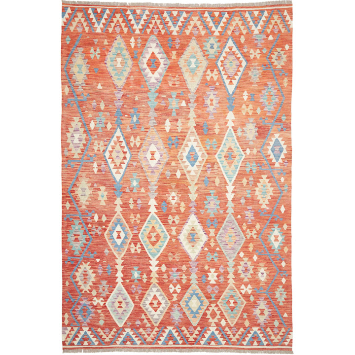 Hand Made Rug Kilim Afghanistan 204x305 Orange-