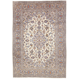 Hand Made Rug Kashan Persia 204x298 Beige Blue