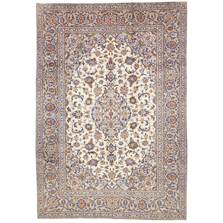 Hand Made Rug Kashan Persia 204x298 Beige Blue