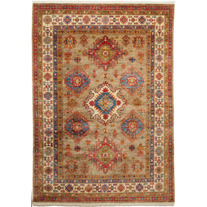 Hand Made Rug Kazak Fine Pakistan 145x203 Beige