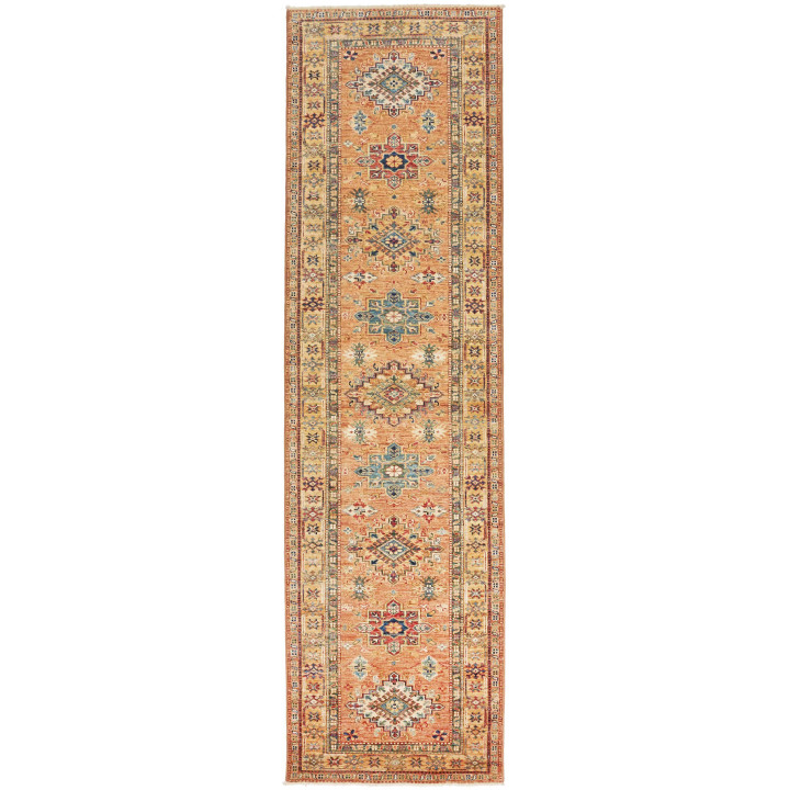 Hand Made Rug Kazak Fine Pakistan 84x299 Ochre
