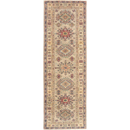 Hand Made Rug Kazak Fine Pakistan 83x256 Beige