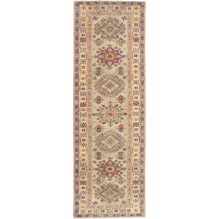 Hand Made Rug Kazak Fine Pakistan 83x256 Beige