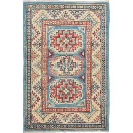 Tappeto Originale Kazak Afghanistan 61x92 Azzur