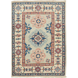 Hand Made Rug Kazak Afghanistan 61x85 Ivory Blu